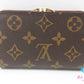 ルイ ヴィトン LOUIS VUITTON がま口 二つ折り財布 M61663 モノグラム ポルト モネ ビエ ヴィエノワ 茶 ブラウン LV ロゴ 中財布 ミディアム コンパクト ウォレット 【中古】【送料無料】 bs4145