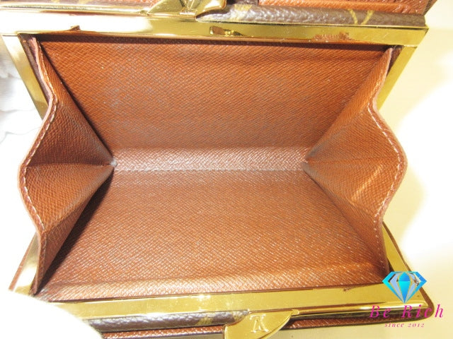 ルイ ヴィトン LOUIS VUITTON がま口 二つ折り財布 M61663 モノグラム ポルト モネ ビエ ヴィエノワ 茶 ブラウン LV ロゴ 中財布 ミディアム コンパクト ウォレット 【中古】【送料無料】 bs4145
