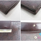 グッチ GUCCI Wホック 二つ折り 長財布 GG シマ 茶 ブラウン 212089 レザー ロング ウォレット 【中古】【送料無料】bs4147