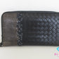 ボッテガ ヴェネタ BOTTEGA VENETA ラウンド ファスナー 長財布 イントレチャート パイソン レザー 黒 ブラック ブラウン 茶 ロゴ 二つ折り財布 ロング ウォレット 【中古】【送料無料】bs4156