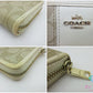 コーチ COACH ラウンド ファスナー 長財布 F52859 シグネチャー ベージュ ホワイト 白 PVC レザー ロゴ 二つ折り財布 ロング ウォレット 【中古】【送料無料】 bs4158