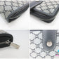 セリーヌ CELINE 二つ折り財布 マカダム ブラック 黒 グレー キャンバス レザー ロゴ コンパクト ウォレット  【中古】【送料無料】 bs4162
