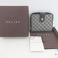 セリーヌ CELINE 二つ折り財布 マカダム ブラック 黒 グレー キャンバス レザー ロゴ コンパクト ウォレット  【中古】【送料無料】 bs4162