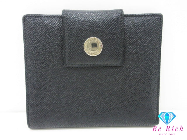 ブルガリ BVLGARI 二つ折り財布 ブルガリブルガリ ブラック 黒 レザー ロゴ コンパクト ウォレット  【中古】【送料無料】 bs4165