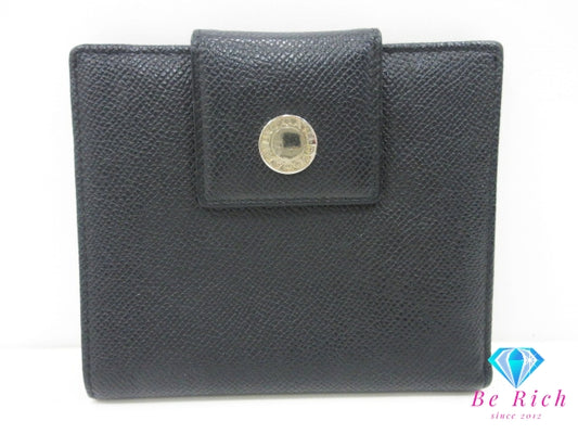 ブルガリ BVLGARI 二つ折り財布 ブルガリブルガリ ブラック 黒 レザー ロゴ コンパクト ウォレット  【中古】【送料無料】 bs4165