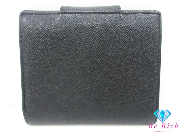 ブルガリ BVLGARI 二つ折り財布 ブルガリブルガリ ブラック 黒 レザー ロゴ コンパクト ウォレット  【中古】【送料無料】 bs4165