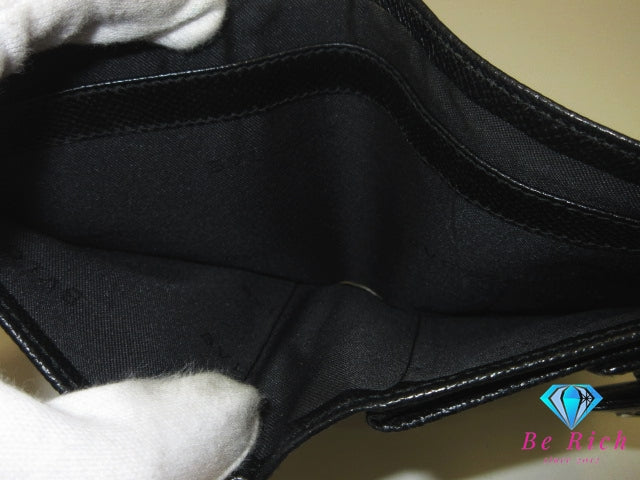 ブルガリ BVLGARI 二つ折り財布 ブルガリブルガリ ブラック 黒 レザー ロゴ コンパクト ウォレット  【中古】【送料無料】 bs4165