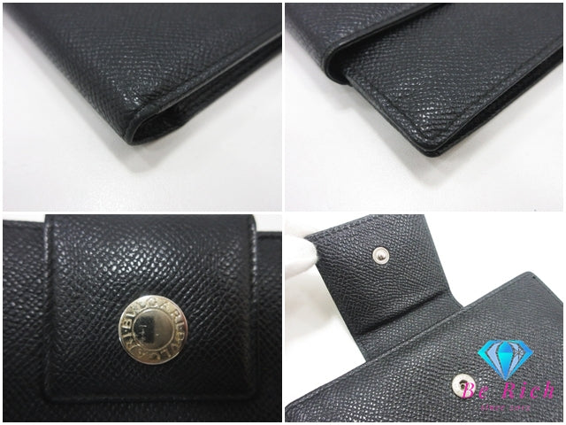 ブルガリ BVLGARI 二つ折り財布 ブルガリブルガリ ブラック 黒 レザー ロゴ コンパクト ウォレット  【中古】【送料無料】 bs4165