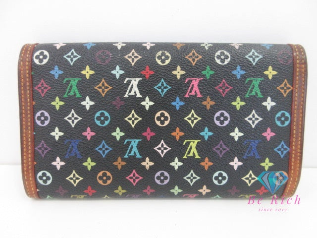ルイ ヴィトン LOUIS VUITTON 三つ折り 長財布 ポルト トレゾール インターナショナル M92658 モノグラム マルチカラーノワール ブラック 黒 二つ折り財布 ロング ウォレット 【中古】【送料無料】 bs4166