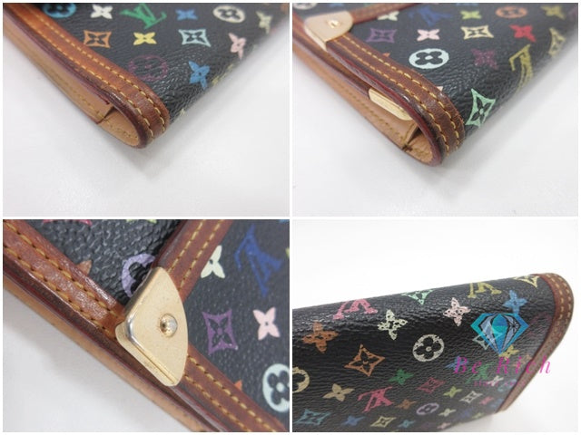 ルイ ヴィトン LOUIS VUITTON 三つ折り 長財布 ポルト トレゾール インターナショナル M92658 モノグラム マルチカラーノワール ブラック 黒 二つ折り財布 ロング ウォレット 【中古】【送料無料】 bs4166
