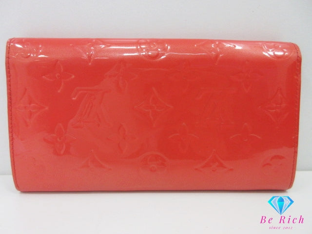 ルイ ヴィトン LOUIS VUITTON 長財布 モノグラム ヴェルニ  ポルト フォイユ サラ M93634 オレンジ サンセット パテント レザー 二つ折り 【中古】【送料無料】 bs4169