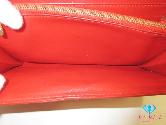 ルイ ヴィトン LOUIS VUITTON 長財布 モノグラム ヴェルニ  ポルト フォイユ サラ M93634 オレンジ サンセット パテント レザー 二つ折り 【中古】【送料無料】 bs4169