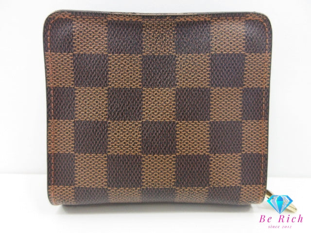 ルイ ヴィトン LOUIS VUITTON 二つ折り財布 ダミエ コンパクト ジップ N61668 エベヌ ブラウン 茶LV ロゴ ラウンド ファスナー コンパクト ウォレット 【中古】【送料無料】 bs4171