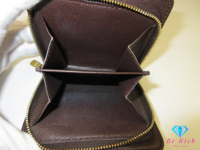 ルイ ヴィトン LOUIS VUITTON 二つ折り財布 ダミエ コンパクト ジップ N61668 エベヌ ブラウン 茶LV ロゴ ラウンド ファスナー コンパクト ウォレット 【中古】【送料無料】 bs4171
