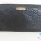 グッチ GUCCI ラウンド ファスナー 長財布 307980 GG シマ レザー ブラック 黒 ロゴ 二つ折り財布 ロング ウォレット 【中古】【送料無料】 bs4173