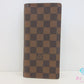 ルイ ヴィトン LOUIS VUITTON メンズ 二つ折り財布 長財布 ダミエ ポルト フォイユ ブラザ N60017 エベヌ ブラウン 茶 LV ロゴ ロング ウォレット  【中古】【送料無料】 bs4178