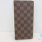 ルイ ヴィトン LOUIS VUITTON メンズ 二つ折り財布 長財布 ダミエ ポルト フォイユ ブラザ N60017 エベヌ ブラウン 茶 LV ロゴ ロング ウォレット  【中古】【送料無料】 bs4178