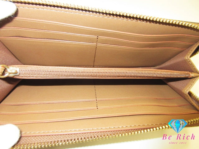 コーチ ラウンド ファスナー 長財布 59267 シグネチャー 茶 ブラウン PVC レザー COACH 【中古】【送料無料】 bs4182