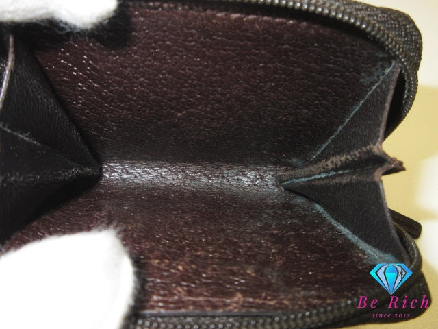 グッチ GUCCI コインケース 小銭入れ 115255 GG 茶 ブラウン ロゴ キャンバス レザー ラウンドファスナー コンパクト ウォレット  【中古】【送料無料】 bs4186