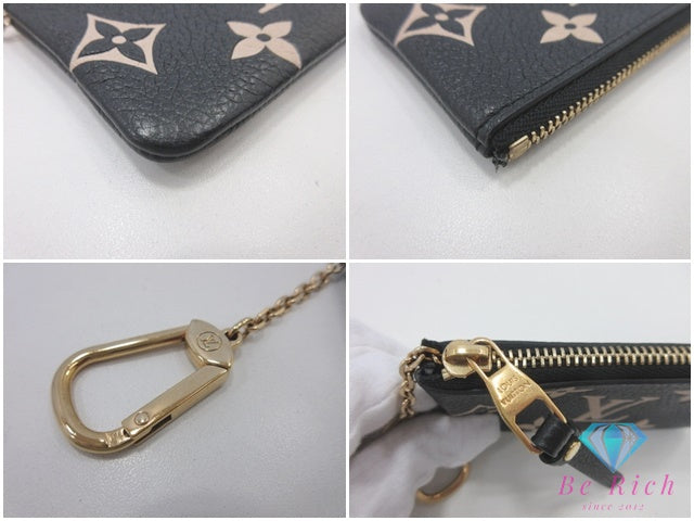 ルイ ヴィトン LOUIS VUITTON ポシェット クレ M80879 カード キーケース チャーム バイカラー モノグラム アンプラント ノワール 黒 LV ロゴ キーホルダー コインケース 小銭入れ 小物  【中古】【送料無料】 bs4190