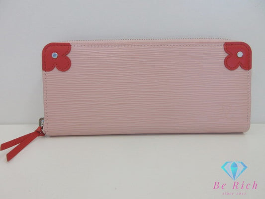 美品 ルイ ヴィトン LOUIS VUITTON エピ ポルトフォイユ クレマンス M62967 ローズ バレリーヌ コクリコ ロゴ 【中古】【送料無料】 bs4191