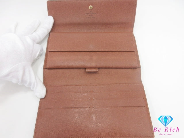 ルイ ヴィトン LOUIS VUITTON 三つ折り財布 長財布 モノグラム ポルト トレゾール インターナショナル M61215 ブラウン 茶 二つ折り財布 ロング ウォレット  【中古】【送料無料】 bs4200