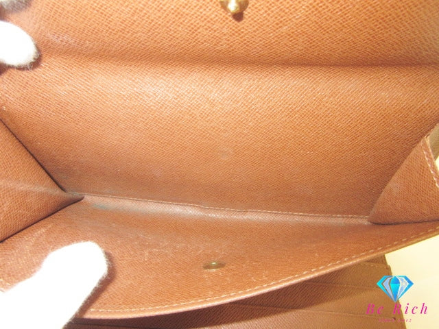 ルイ ヴィトン LOUIS VUITTON 三つ折り財布 長財布 モノグラム ポルト トレゾール インターナショナル M61215 ブラウン 茶 二つ折り財布 ロング ウォレット  【中古】【送料無料】 bs4200