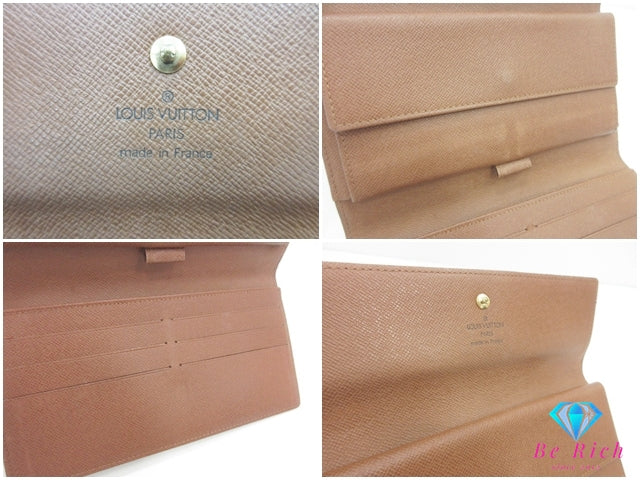 ルイ ヴィトン LOUIS VUITTON 三つ折り財布 長財布 モノグラム ポルト トレゾール インターナショナル M61215 ブラウン 茶 二つ折り財布 ロング ウォレット  【中古】【送料無料】 bs4200