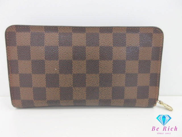 ルイ ヴィトン LOUIS VUITTON ラウンド ファスナー 長財布 ダミエ エベヌ ポルト モネ ジップ N61728 茶 ブラウン 財布 ロング ウォレット 【中古】【送料無料】 bs4201