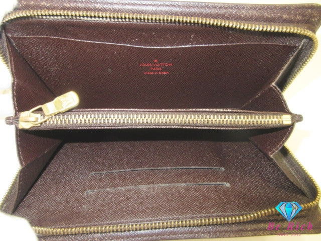 ルイ ヴィトン LOUIS VUITTON ラウンド ファスナー 長財布 ダミエ エベヌ ポルト モネ ジップ N61728 茶 ブラウン 財布 ロング ウォレット 【中古】【送料無料】 bs4201