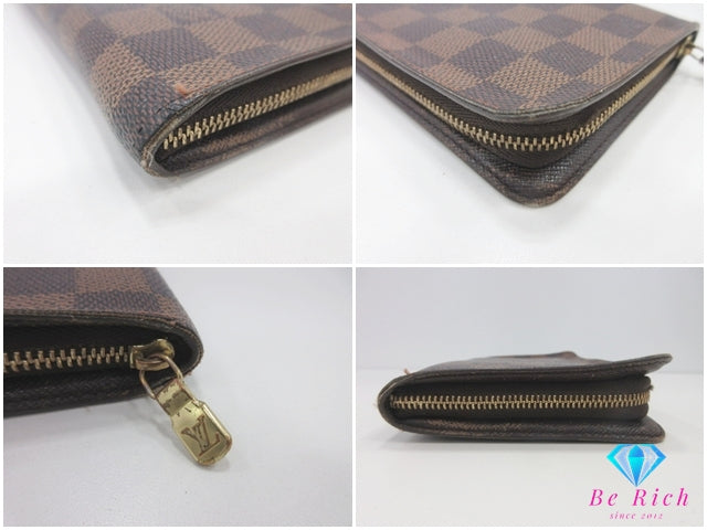 ルイ ヴィトン LOUIS VUITTON ラウンド ファスナー 長財布 ダミエ エベヌ ポルト モネ ジップ N61728 茶 ブラウン 財布 ロング ウォレット 【中古】【送料無料】 bs4201