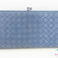 ボッテガヴェネタ BOTTEGA VENETA がま口 二つ折り 財布 長財布 121062 イントレチャート レザー ブルー 青 ロング ウォレット  【中古】【送料無料】bs4202