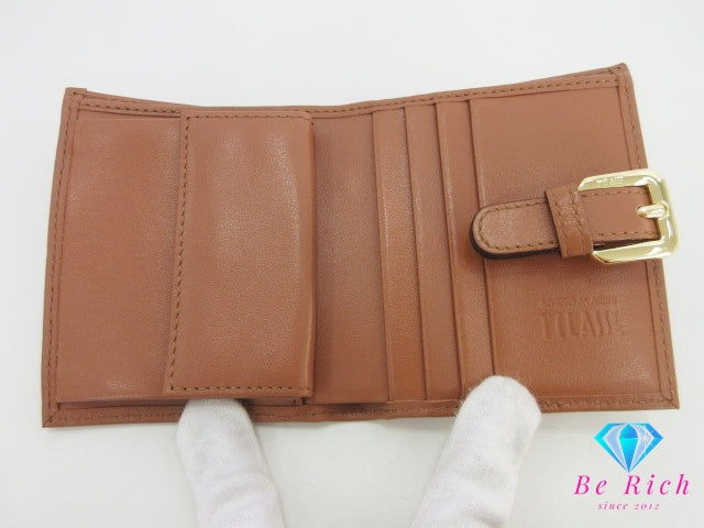 美品 プリマクラッセ PRIMA CLASSE メンズ 二つ折り財布 W006 6000 ジオ クラシック 地図 柄 ナチュラル ロゴ コンパクト ウォレット 【中古】【送料無料】 bs4206