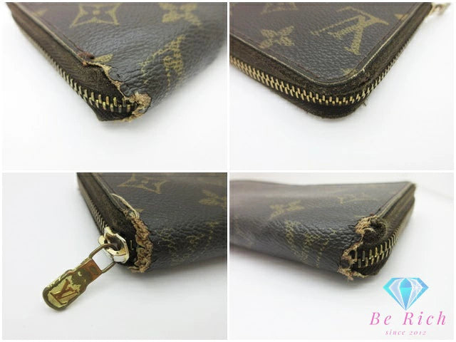 ルイ ヴィトン ジッピー ウォレット M60017 モノグラム 茶 ブラウン PVC レザー ラウンド ファスナー 長財布 LOUIS VUITTON 【中古】【送料無料】 bs4210
