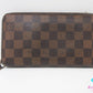 ルイ ヴィトン LOUIS VUITTON 二つ折り財布 ダミエ ジッピーウォレット N60015 エベヌ ラウンド ファスナー 長財布 ロング ウォレット 【中古】【送料無料】 bs4218