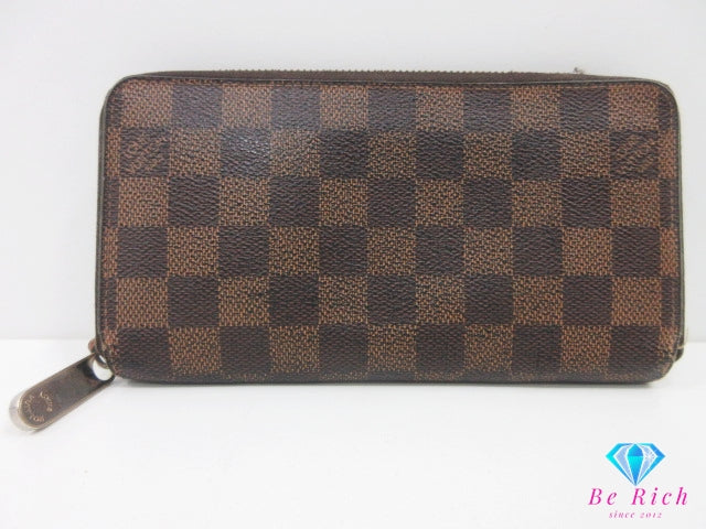 ルイ ヴィトン LOUIS VUITTON 二つ折り財布 ダミエ ジッピーウォレット N60015 エベヌ ラウンド ファスナー 長財布 ロング ウォレット 【中古】【送料無料】 bs4218