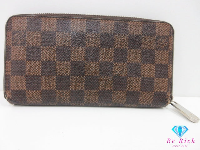 ルイ ヴィトン LOUIS VUITTON 二つ折り財布 ダミエ ジッピーウォレット N60015 エベヌ ラウンド ファスナー 長財布 ロング ウォレット 【中古】【送料無料】 bs4218
