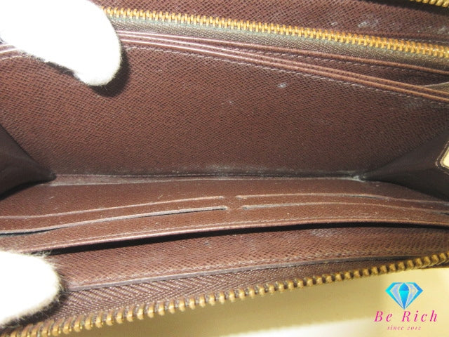 ルイ ヴィトン LOUIS VUITTON 二つ折り財布 ダミエ ジッピーウォレット N60015 エベヌ ラウンド ファスナー 長財布 ロング ウォレット 【中古】【送料無料】 bs4218