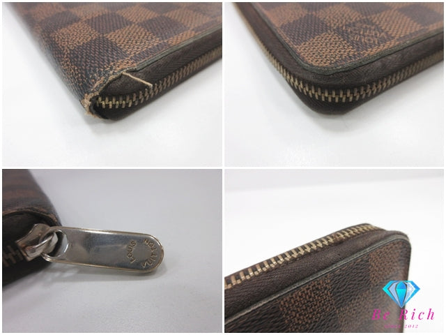 ルイ ヴィトン LOUIS VUITTON 二つ折り財布 ダミエ ジッピーウォレット N60015 エベヌ ラウンド ファスナー 長財布 ロング ウォレット 【中古】【送料無料】 bs4218