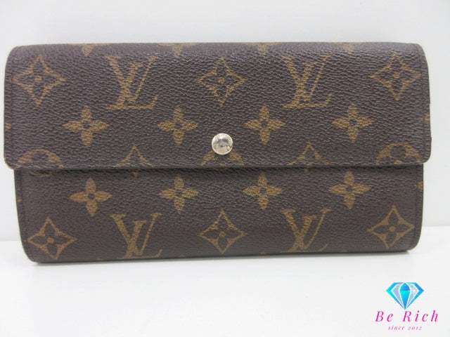 ルイ ヴィトン LOUIS VUITTON 二つ折り財布 長財布 M61734 モノグラム ポルトフォイユ サラ ブラウン 茶 LV ロゴ ロング ウォレット 【中古】【送料無料】 bs4221