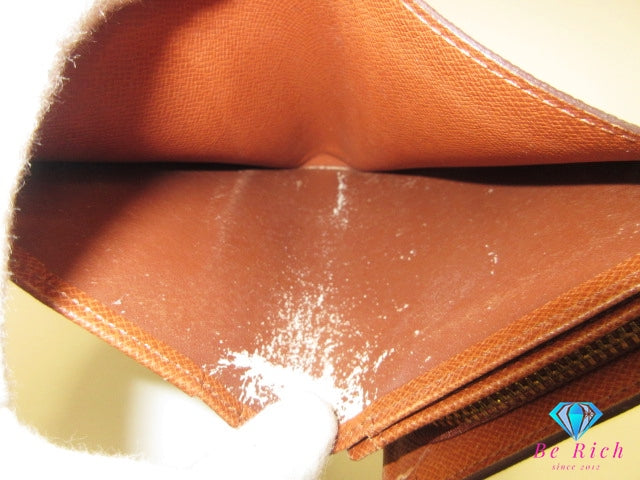 ルイ ヴィトン LOUIS VUITTON 二つ折り財布 モノグラム ポルト モネ ビエ トレゾール M61730 ブラウン 茶 L字ファスナー 小銭入れ LV ロゴ 中財布 ミディアム ウォレット 【中古】【送料無料】 bs4225