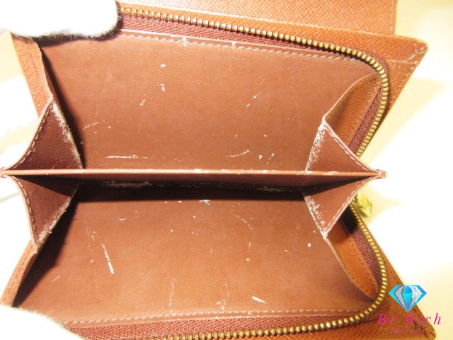 ルイ ヴィトン LOUIS VUITTON 二つ折り財布 モノグラム ポルト モネ ビエ トレゾール M61730 ブラウン 茶 L字ファスナー 小銭入れ LV ロゴ 中財布 ミディアム ウォレット 【中古】【送料無料】 bs4225