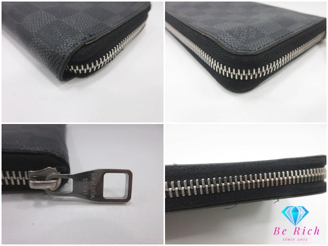 ルイ ヴィトン LOUIS VUITTON ラウンド ファスナー 長財布 ダミエ グラフィット ジッピー ウォレット ヴェルティカル N63095 ロゴ 二つ折り財布 【中古】【送料無料】 bs4229
