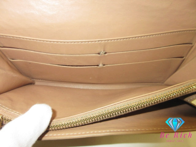 ルイ ヴィトン LOUIS VUITTON 長財布 モノグラム ヴェルニ M91380 ポシェット ポルト モネ クレディ ノワゼット ベージュ パテント レザー ロング ウォレット 【中古】【送料無料】 bs4231