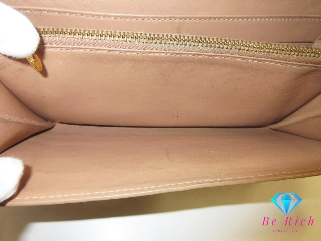 ルイ ヴィトン LOUIS VUITTON 長財布 モノグラム ヴェルニ M91380 ポシェット ポルト モネ クレディ ノワゼット ベージュ パテント レザー ロング ウォレット 【中古】【送料無料】 bs4231