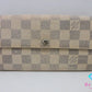 ルイ ヴィトン LOUIS VUITTON N61735 ダミエ アズール ポルト フォイユ サラ 白 グレー LV ロゴ 二つ折り財布 長財布 ロング ウォレット 【中古】【送料無料】bs4232