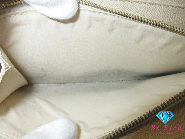 ルイ ヴィトン LOUIS VUITTON N61735 ダミエ アズール ポルト フォイユ サラ 白 グレー LV ロゴ 二つ折り財布 長財布 ロング ウォレット 【中古】【送料無料】bs4232