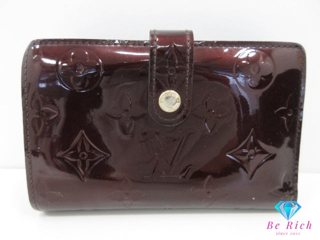 ルイ ヴィトン LOUIS VUITTON がま口 二つ折り財布 M93521 モノグラム ヴェルニ ポルト フォイユ ヴィエノワ アマラント 赤紫 パープル系 パテント レザー エナメル LV ロゴ 中財布 ミディアム コンパクト ウォレット 【中古】【送料無料】 bs4233