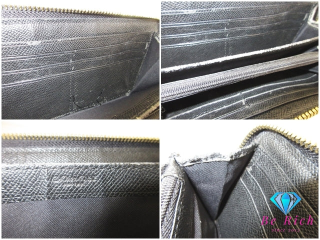 コーチ COACH ラウンド ファスナー 長財布 F54409 シグネチャー ブラウン ブラック 茶 黒 PVC レザー ロゴ 二つ折り財布 ロング ウォレット 【中古】【送料無料】 bs4236