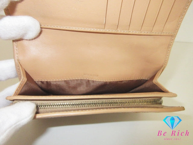 フェンディ FENDI 二つ折り財布 中財布 8M0029 ズッキーノ カーキ ベージュ キャンバス レザー ズッカ ロゴ ミディアム コンパクト ウォレット  【中古】【送料無料】 bs4241